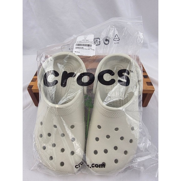 Crocs Classic Clog Off White Mens Size 7 Womens 9 Slip On Sandals Comfort NWT - Picture 14 of 14